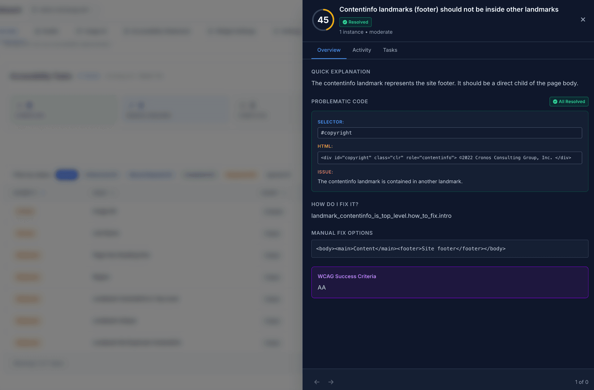 Manual remediation guidance with step-by-step instructions and code examples