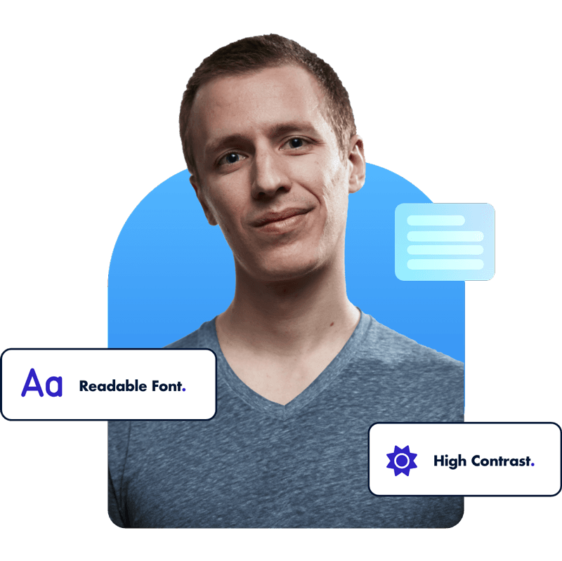 Person using accessibility features on a computer
