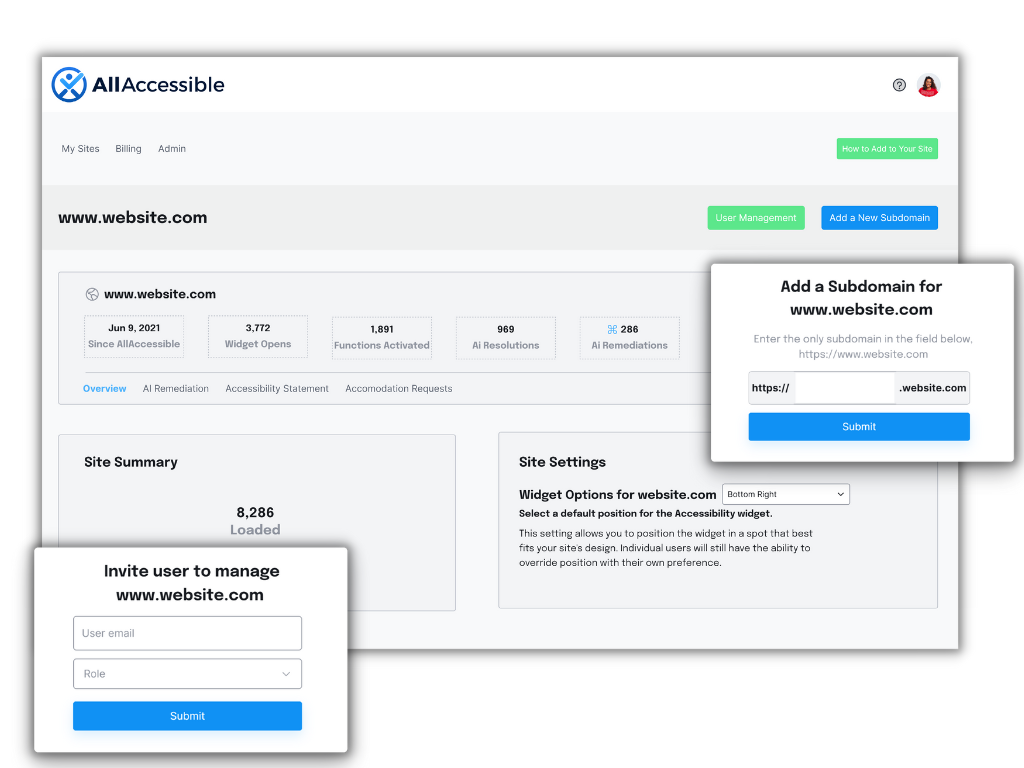 AllAccessible, Accessibility Audit Tool NY Admin Dashboard